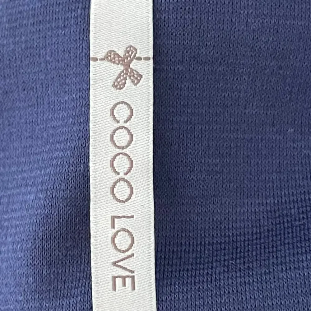 Coco Love Navy Blue Sleeveless Button Cowl Neck A-Line Dress Size Medium - Picture 7 of 8